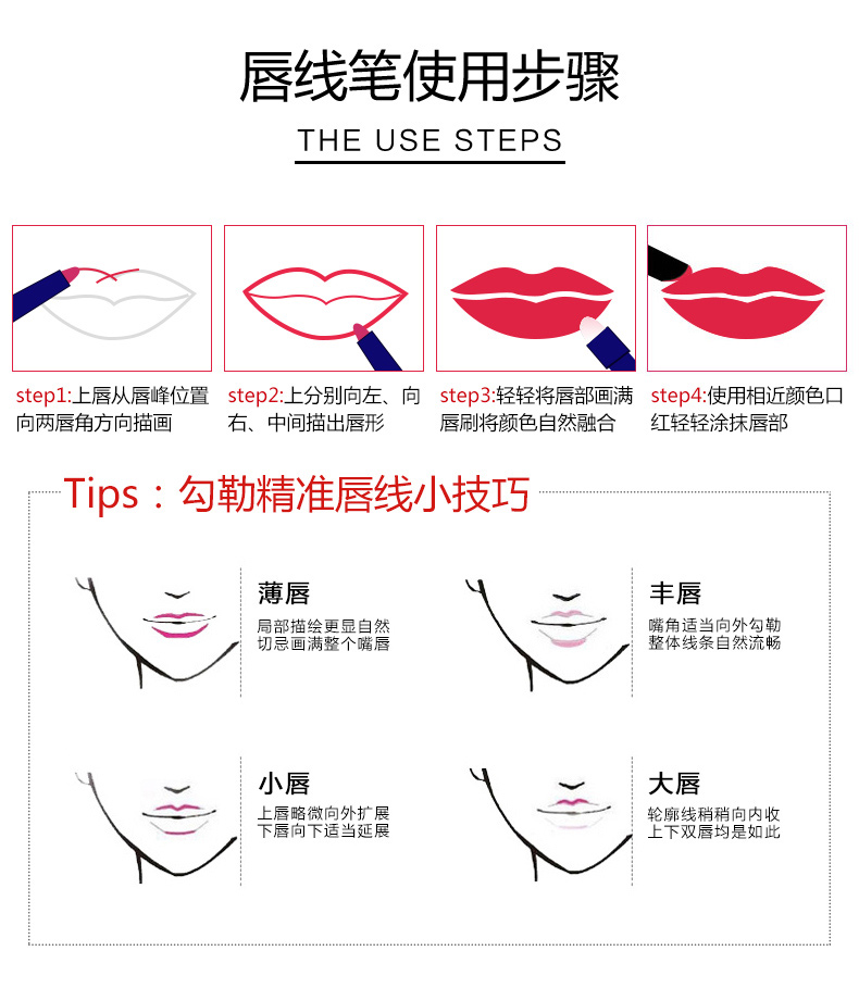 Tự động môi lót không thấm nước bền không- đánh dấu miễn phí bưu chính môi bút bút môi bút chì son môi bút chì viền môi