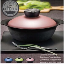 Lok clasp no oil smoke non-stick binaural soup pot hot pot cooker induction cooker universal pot GDZ2212 2242