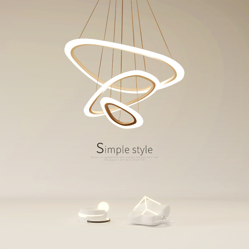 Dining room lamp chandelier modern minimalist atmosphere creative ring bedroom lamp home dining room lamp Nordic living room chandelier
