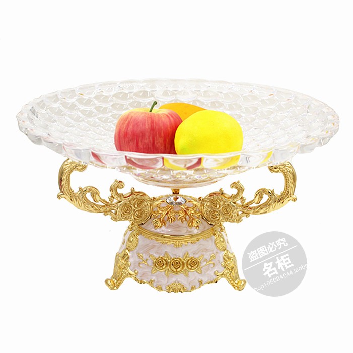 European-style creative fruit plate goldfish fruit plate hotel KTV fruit plate glass fashion cake home living room large fruit plate
