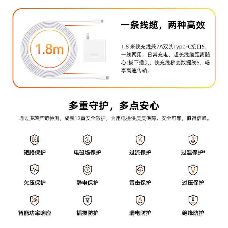 Huawei 140W Charger Original Genuine Super Fast Charging Power Adapter Gallium Nitride Gan Charging Set Data Cable Matebookgt14/60Pro Mobile Phone Laptop Tablet