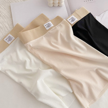 Milk Cake Without Scar Safety Pants ~ Ice Silk Nude Sensation Woman Anti Walking Light Flat Corner Pants No Mark Pure Color Breathable Silk Slip Girl Pants