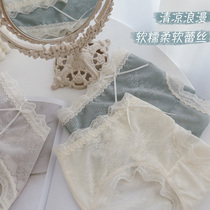 Sakura tree under sexy lace womens underwear middle waist cotton crotch Lady breifs thin breathable womens pants