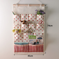 Door rear storage bag wall-mounted zakka fabric cotton linen wall storage bag large hanging storage bag