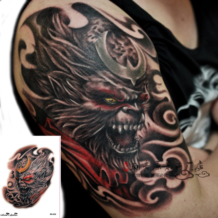 New Arms Waterproof Lastuing Men And Women Fight Victims Sun Wukong Chest Simulation Creative Tattoo Stickers New Arms Waterproof Lastuing Men And Women Fight Victims Sun Wukong Chest Simulation Creative Tattoo Stickers