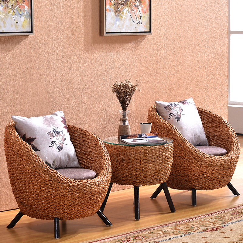 Rattan chair Balcony Living Room Tea Room Special Price Casual Chair Balcony Table and chairs Rattan with three sets of five sets for one generation