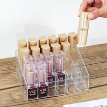 Desktop transparent multi-grid lipstick storage box display stand 24 grid nail polish mascara finishing display stand
