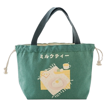 Japanese style insulated lunch box bag office worker simple cute handbag canvas student lunch box bag lunch bag lunch bag