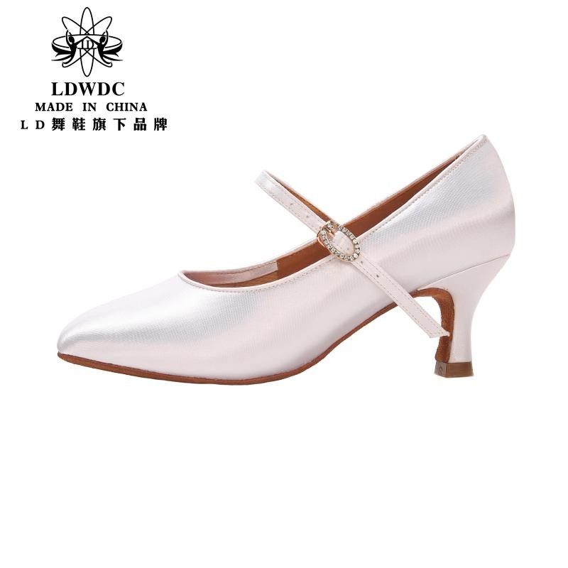 LDWDC Female Morden Dancing Shoes Satin Adult Soft Bottom High Heel National Waltz Ballroom Dancing Professional Dancing Shoes-Taobao