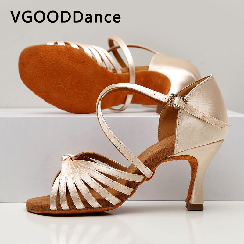 VGOOD Latin dance shoes female adult soft-soled high-heeled professional national standard dance rumba cha-cha practice dance shoes