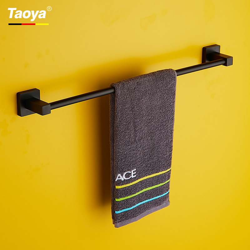 304 Stainless Steel Bathroom Frosted Black Towel Rod Single Pole Cosmetic Room Shelve Free Towel Bath Towel Rack