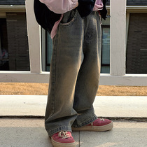 The Jing Ki Boy Jeans Spring Autumn childrens spring clothes pants boys Long pants Trousers Cool Fried Street Soft Spring-style Boys