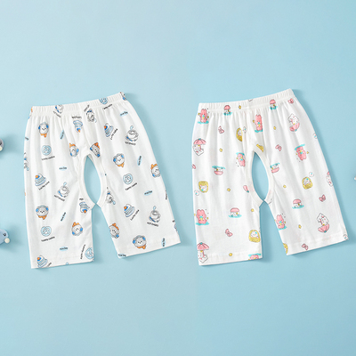 Jq Jingqi Baby Open-Crotch Pants Summer Thin Cotton Shorts for Infants, Unisex Children's Air-Conditioned Sleep Pants Children's Trousers — 5