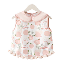 Jingqi baby eating bib waterproof summer baby coverall anti-dirty men and women children sleeveless rice pocket childrens protective clothing