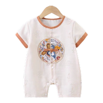 Jingqi Baby Summer Thin Harness Summer Clothes for Male and Female Babies One Year and Full Moon One Hundred Days Chinese Style One-piece Romper Suit