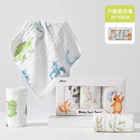 [Шесть квадратных шарфов в подарочной упаковке] Белка из джунглей/Древний динозавр-6 слоев мягкой пряжи 30*30см