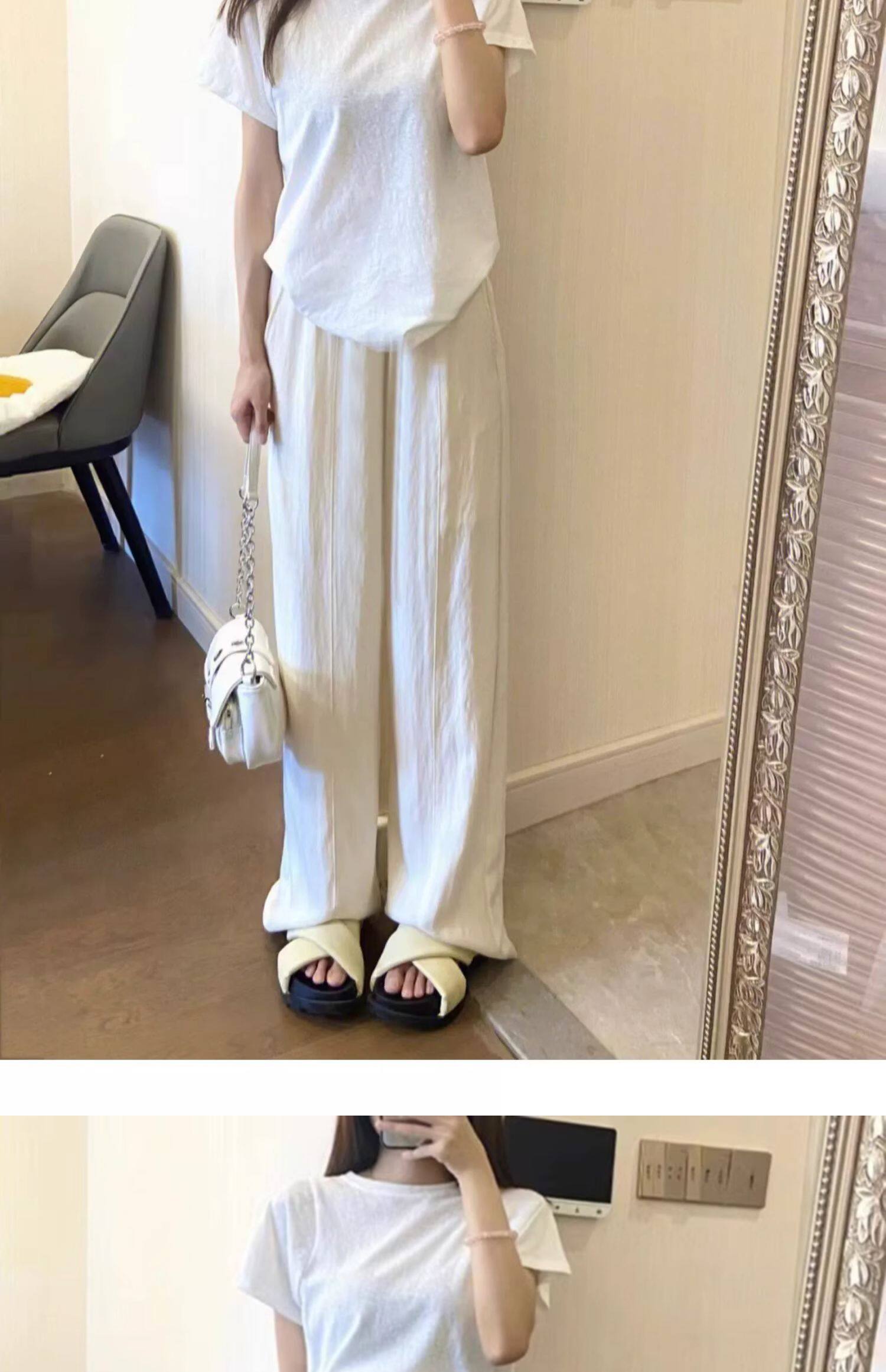 Беременные женщины широкие брюки ноги  婧麒孕妇裤子夏季外穿棉麻阔腿裤2023新款春秋山本裤孕妇装女夏装 JOYNCLEON