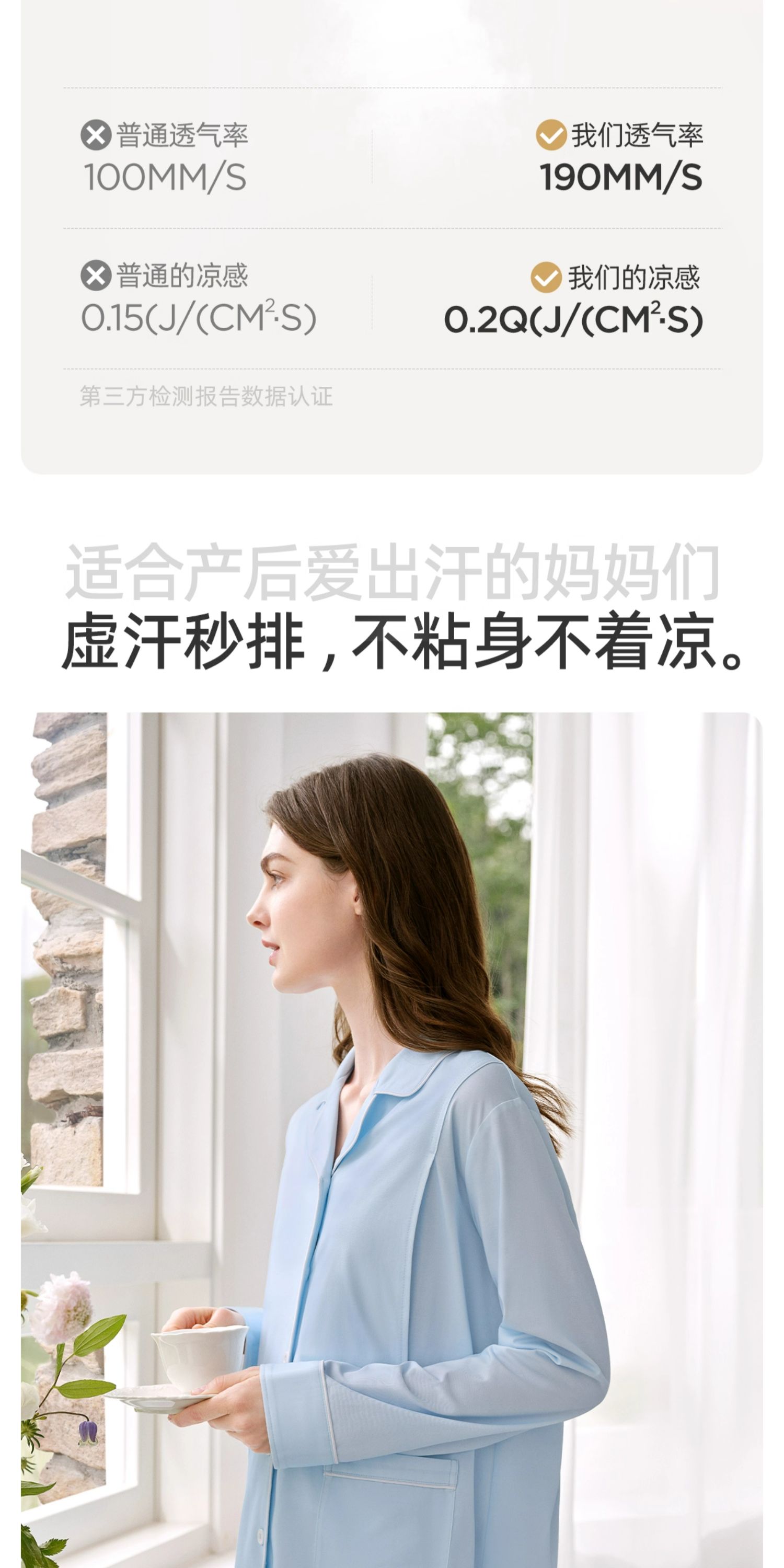 JQ婧麒带胸垫月子服纯棉产后孕产妇睡衣哺乳喂奶入院家居服套装女 — 17