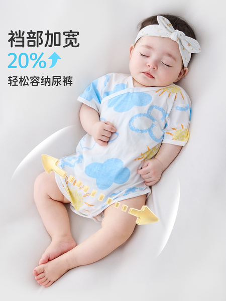 JQ婧麒包屁衣婴儿夏季薄款连体衣新生儿衣服宝宝三角爬服透气夏装 — 5