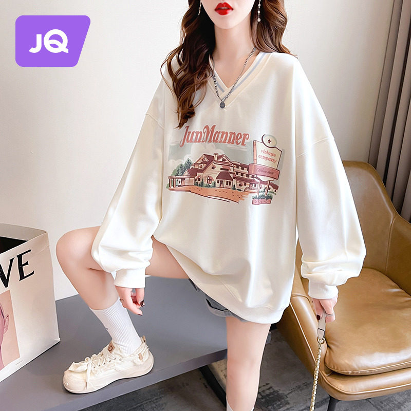 The Jing Kiri Gestational Wife's Autumn New Blouse Hood Butt clothing The long Han version of the Korean version Fashion women wearing long sleeves women-Taobao