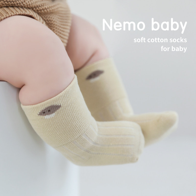 Jing Unicorn Baby socks autumn winter money Winter pure cotton 0 1 March First baby baby imitation boneless new middle cylinder Sox-Taobao