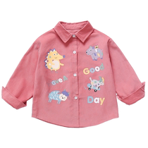 The Jing Kiri Children Shirt Spring New Baby Powder Shirt Children Dress Long Sleeve Women Children Casual Pure Cotton Blouse Jacket