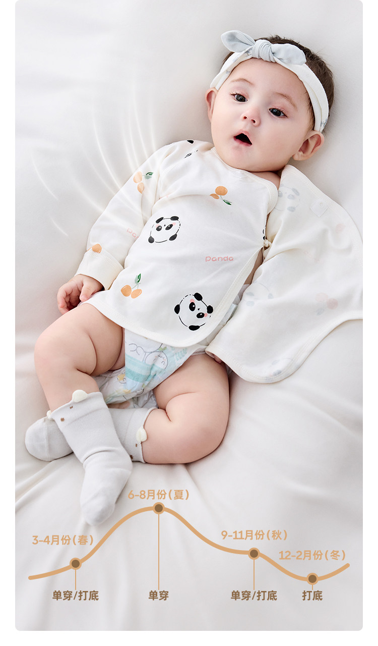 JQ婧麒新生婴儿衣服52码宝宝a类纯棉长袖半背衣初生和尚服春秋季 — 10