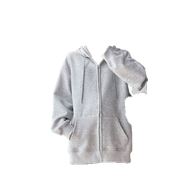 Maternity wear 2024 new autumn tops long-sleeved large size zipper hooded loose versatile sweatshirt cardigan jacket for women