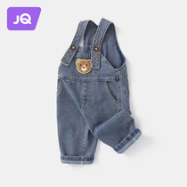 The Jing Kiri Woman Baby Back With Pants Spring Clothing Childrens Childrens Spring and Autumn section One year old girl baby pants Little Bear jeans