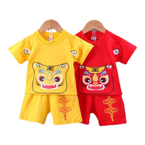 Jingqi baby one-year-old dress mens summer thin Chinese-style baby Tang suit centenary party one-year-old boy catches the week