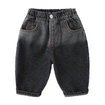 The Jing Ki Boy Summer Clothing Denim Shorts 2024 New Loose Slim Fit Small Children Clothing Boy Summer Long Pants