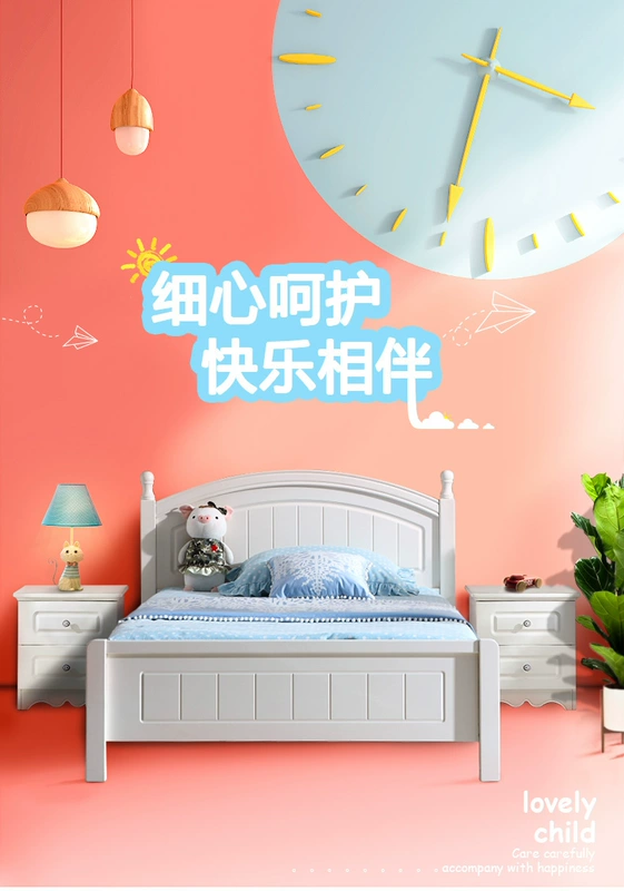 Đôi hổ giường bàn ghế trẻ em gái công chúa ngủ nội thất phòng ngủ 1,5 m 1,2 m giường Teen 13M5 - Giường