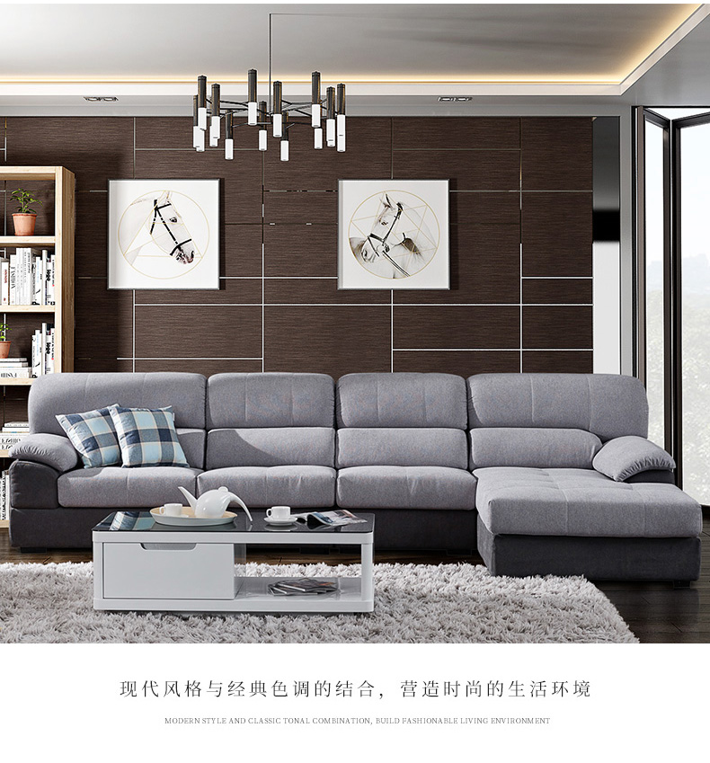 Đôi bàn ghế hổ sofa vải hiện đại phòng khách nhỏ gọn sẵn sàng ba chữ số gói kết hợp đồ nội thất sofa 085 - Ghế sô pha sofa gỗ nguyên khối