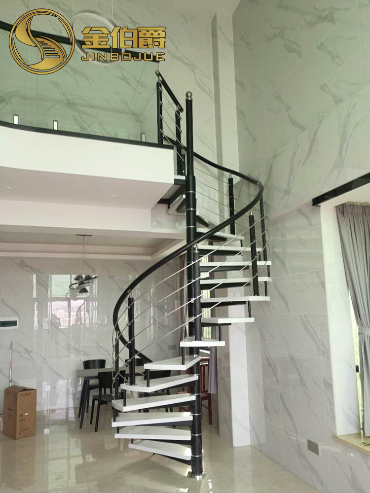 Golden Earl stairs rotating indoor custom duplex two-story attic Steel and wood stepping handrail Small household overall
