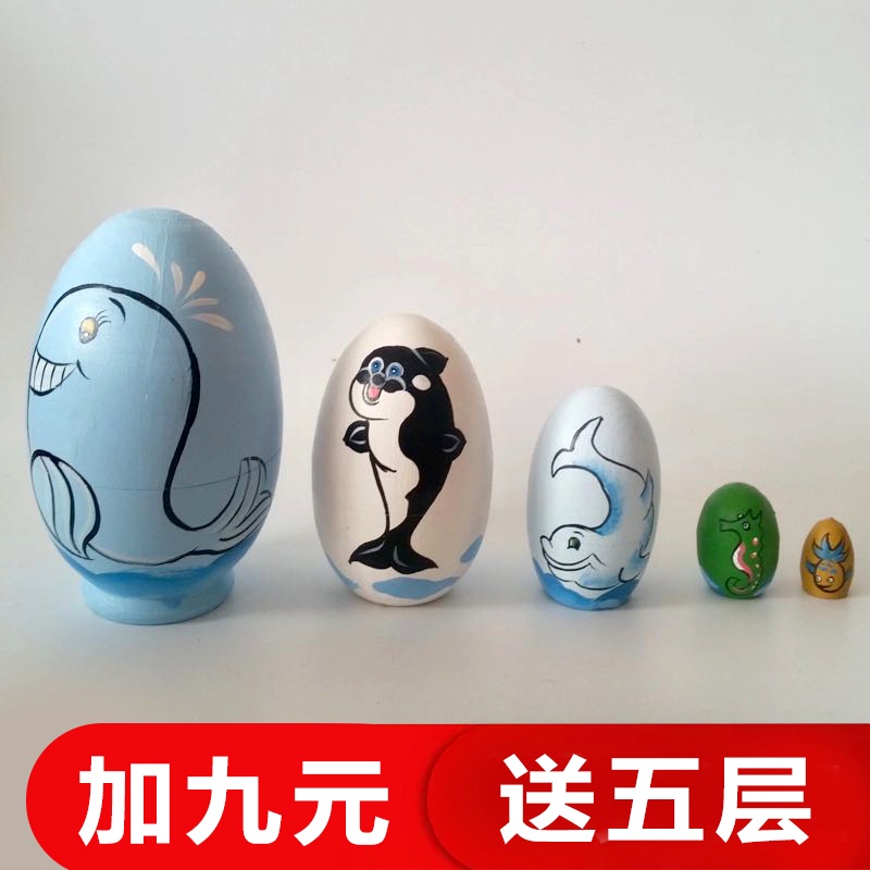 Russian jacket 5 floors air-dried linden wood pure handmade wood products holiday gift children Puzzle Toys