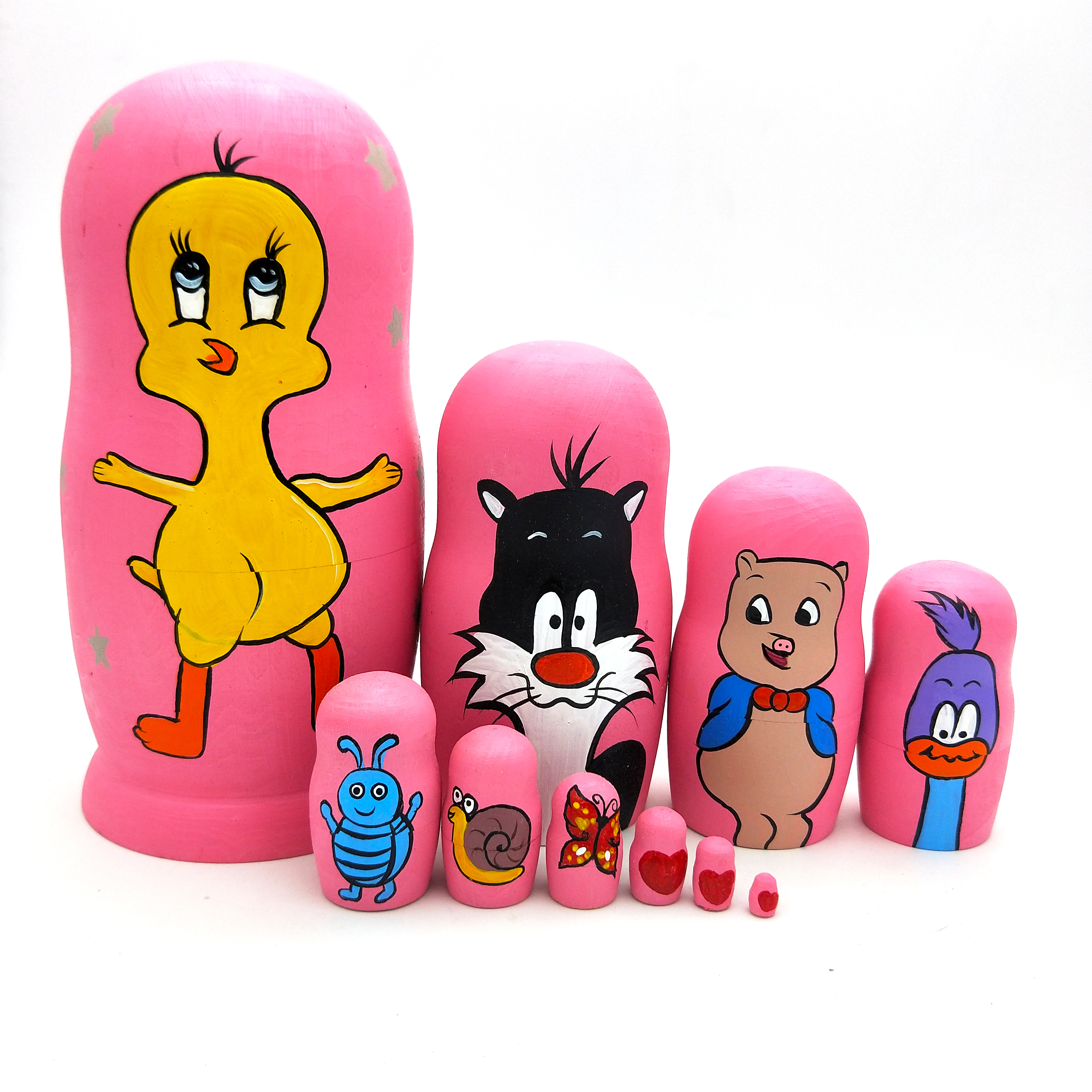 Genuine Russian cover 20 floors 10 floors cartoon lovely pure hand-painted eco-friendly and harmless puzzle toy pendulum