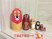 Matryoshka 6-layer lion Chinese style Cartoon Childrens educational toys creative ornaments holiday gifts