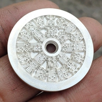 (30mm24 fu shou) large desert silver artisan hand sculpted mother money old silver fine casting final pole version pure silver 24 fu suo money