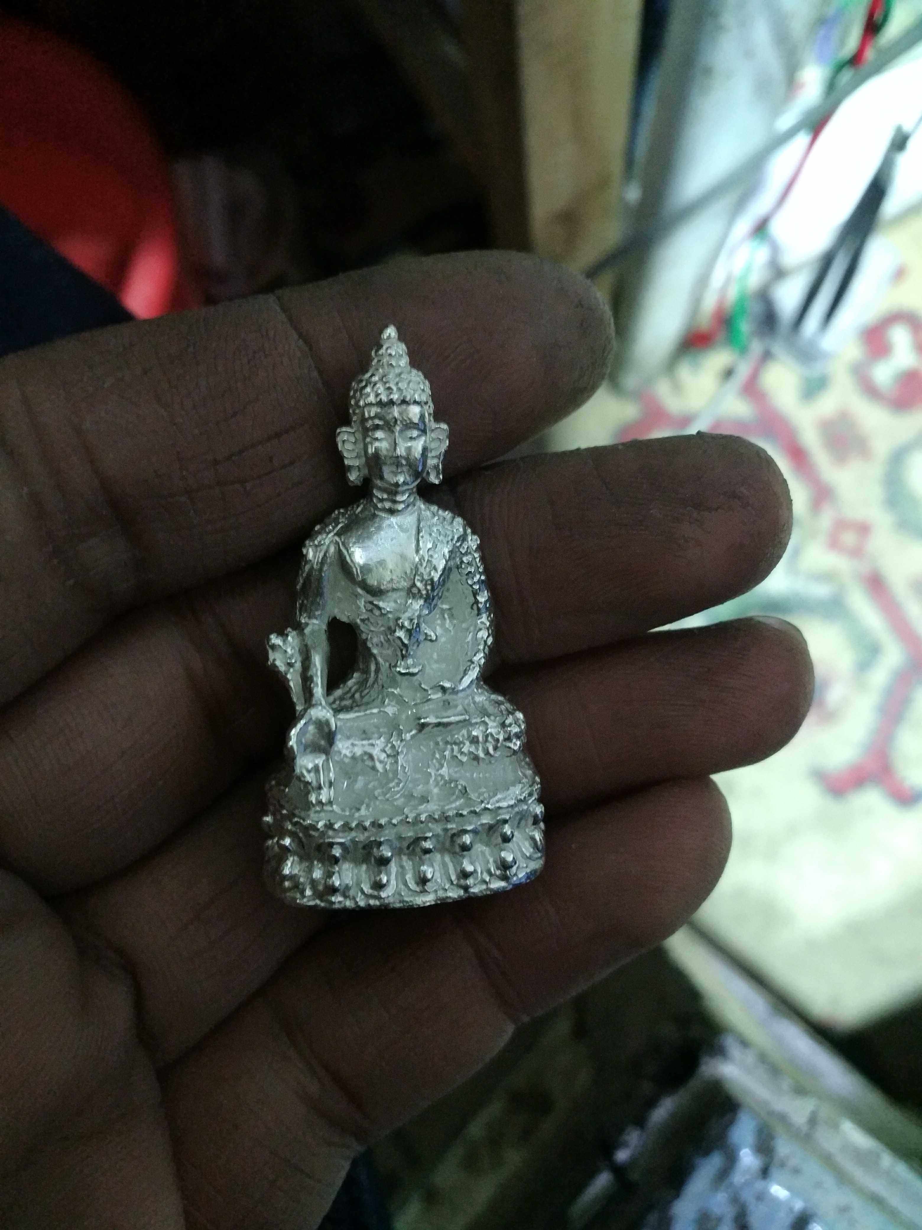 Stop casting (old silver fine casting pharmacist Buddha) pure silver small Buddha statue pocket Buddha pure silver to protect the Buddha inch Buddha