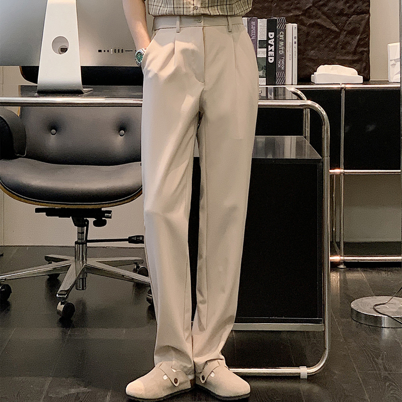 Formstudio Men's Trousers with a Drapey Feel, Versatile, Slightly Tapered, Stylish and Handsome New Style for Commuting and Business, Nine-Point Length Pants