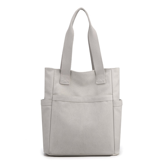 多隔层托特包女士电脑百搭休闲单肩包手提大容量上班通勤帆布包