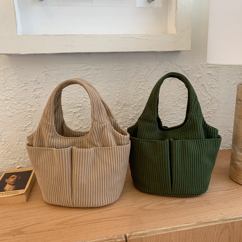 New Autumn and Winter Cute Corduroy Bag, Simple Small-Capacity Handbag for Women to Carry When Going Out to Work, Small Tote Bag for Carrying Miscellaneous Items New Autumn and Winter Cute Corduroy Bag, Simple Small-Capacity Handbag for Women to Carry When Going Out to Work, Small Tote Bag for Carrying Miscellaneous Items