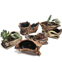 Stump large flower pot mold cement gypsum silicone mold home pot gardening tree pattern imitation tree concrete mold