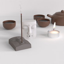 Cement mold creative such as portrait Chinese incense insert silicone mold concrete DIY gypsum incense tray mold