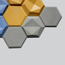Hexagonal wall brick silicone mold cement decoration background wall gypsum brick mold clear water concrete wind mold