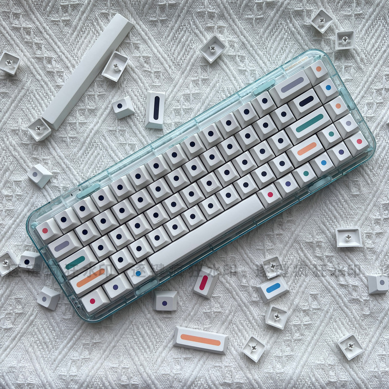 Gmk Dots Dot Keycaps Pbt Material Original Height Minimalist Style 7U Spacebar Compatible with F87Pro Wooting