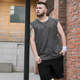 Fat Brother Summer Sports Men's Sweat Vest Bottoming Loose Tight Round Neck Pure Vest P021B060191