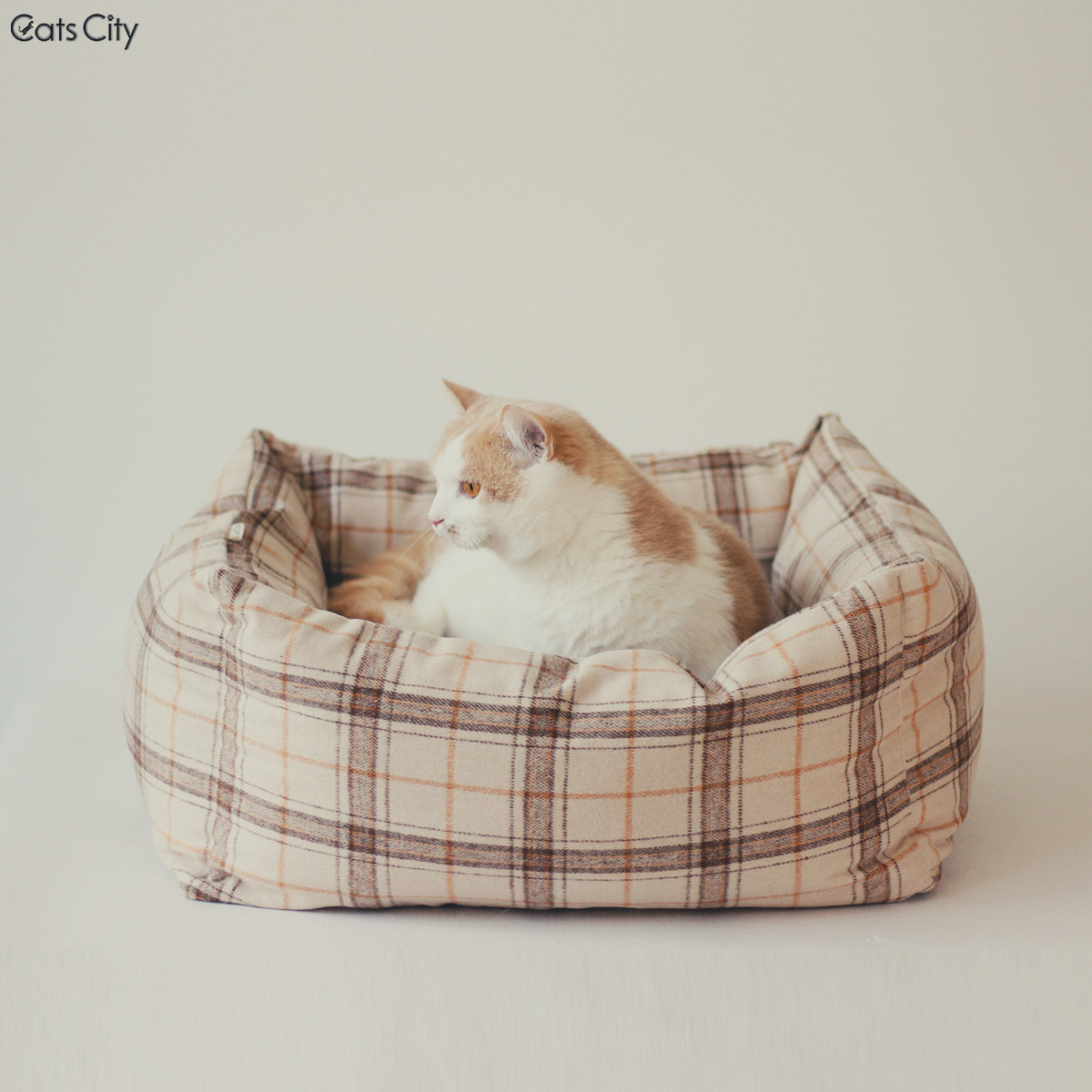CatsCity Nordic woolen plaid cat litter can be removed and washed for four seasons universal cat bed pet bed autumn and winter to keep warm