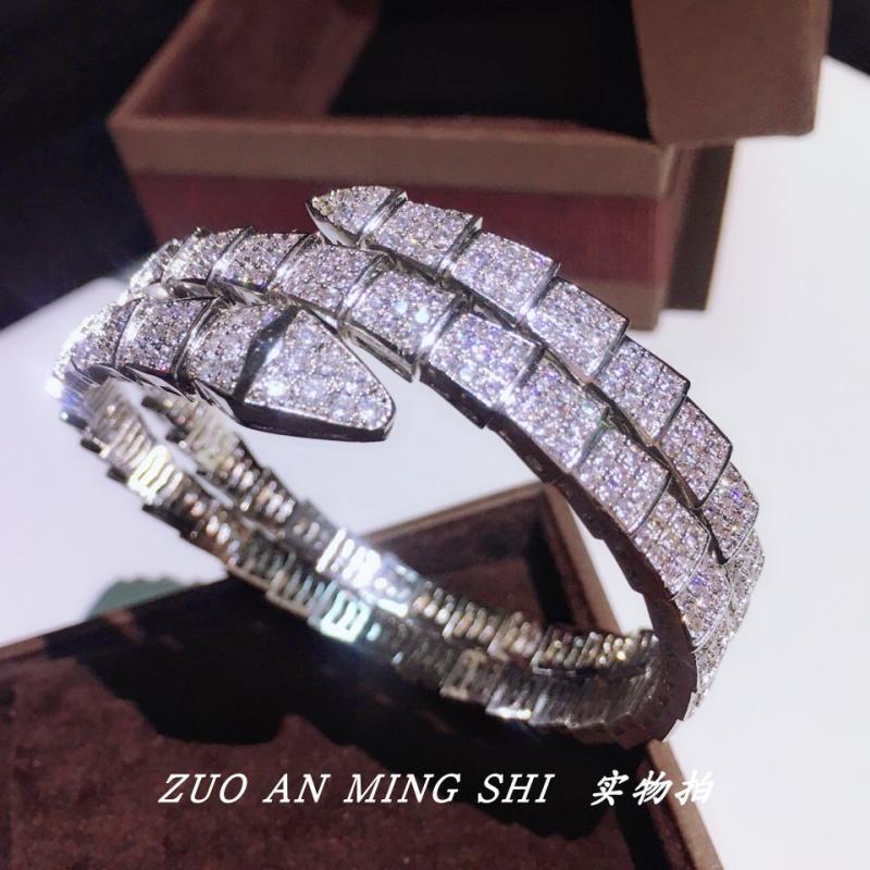 Sang trọng phiên bản rộng thời trang đầy đủ kim cương serpentine trang sức sáng bóng đơn giản tính khí nữ vòng đeo tay zircon một hoặc hai vòng cổ tay vòng tay hermes