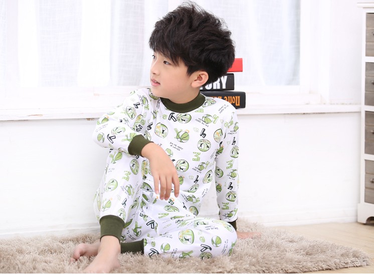 Bộ đồ trẻ em Qiuyi Qiuku trong bộ đồ lót bé trai bằng vải cotton cho bé trai và bé gái mặc áo cổ cao bằng vải cotton áo trẻ em
